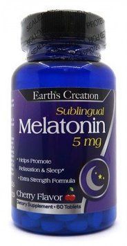 Earths Creation Melatonin Sublingual 5 mg Мелатонін зі смаком вишні 60 таблеток 914044 фото
