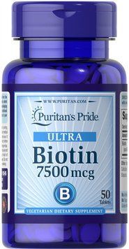 Puritan's Pride Biotin 7500 mcg 50 tabs (PTP-18545) Биотин 384203 фото