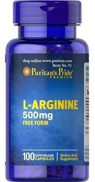 Puritan's Pride L-Arginine 500 mg 100 caps 384113 фото