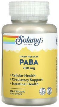 Solaray PABA 700mg - 100 Veg Capsules 1452684 фото