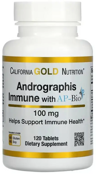 California Gold Nutrition AP-Bio Добавка для укрепления иммунитета на основе андрографиса с экстрактом 100 мг 120 таблеток 1044455 фото
