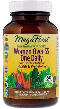 MegaFood Women Over 55 One Daily Multivitamin & Mineral 60 Tabs Мультівітаміни і мінерали для жінок 552274 фото