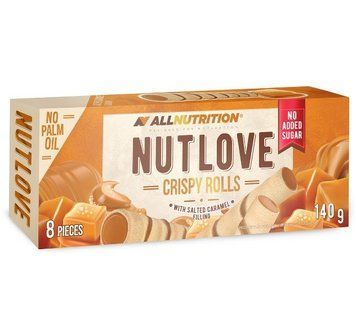 Вафельні трубочки All Nutrition NutLove Crispy Rolls - 140g With Salted Caramel Filling 1032099 фото