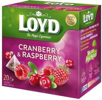 Чай Loyd фруктовий Cranberry and Raspberry журавлина та малина 20х2 г (3103567) 1159504 фото