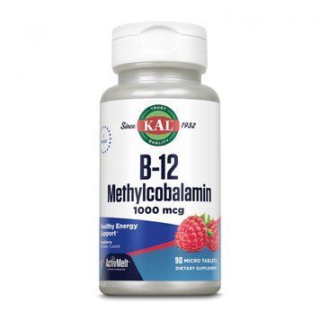 Kal B-12 Methylcobalamin 1000 mcg - 90 tabs Raspberry 1472279 фото