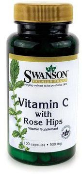 Swanson Vitamin C With Rose Hips, 500 mg, 100 Capsules (SWA-01101) 695913 фото