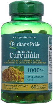 Puritan's Pride Turmeric Curcumin 1000 mg with Bioperine 5 mg 120 Capsules 446470 фото