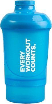 Шейкер Prozis Every Workout Counts 300 ml + 150 ml Blue 505284 фото