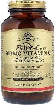 Solgar Ester-C Plus 500 mg Vitamin C Солгар Вітамін С складноефірний 250 капсул 776607 фото