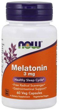 Now Foods Melatonin, 3 mg, 60 Veg Capsules 685394 фото
