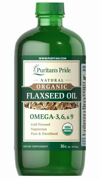 Puritan's Pride Organic Flaxseed Oil Лляна олія 473 мл 775724 фото