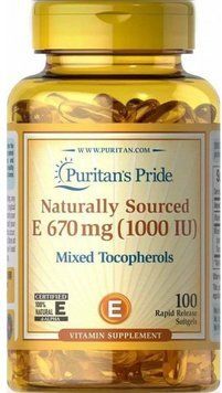 Puritan's Pride Natural Vitamin E mixed tocopherols 1000 IU Вітамін Е 100 гелевих капсул 775098 фото