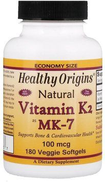 Healthy Origins Vitamin K2 as MK7 Natural 100 mcg 180 Veggie Softgels Вітамін K2 в формі MK7 534467 фото