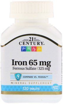 21st Century Iron, 65 mg, 120 Tablets 476598 фото