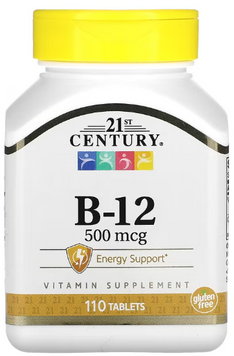 21st Century Vitamin B12 Вітамін B12 500 мкг 110 таблеток 1052352 фото