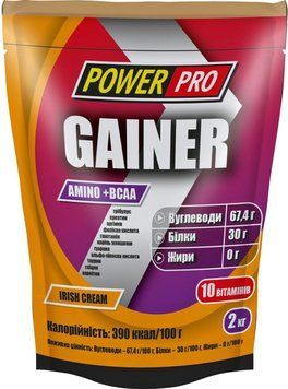 Гейнер Power Pro Gainer 2000 g / 50 servings / Ірландський крем 383816 фото