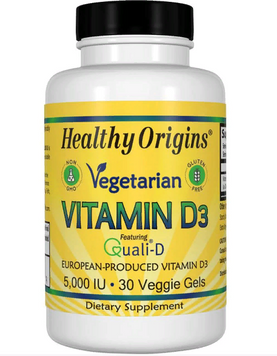 Healthy Origins, Vegetarian Vitamin D3, 5,000 IU, 30 Veggie Gels (Discontinued Item) (HO15380) 625658 фото