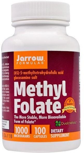 Jarrow Formulas Methyl Folate 1000 mcg 100 Caps Метил фолієва кислота 550079 фото