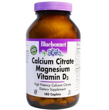 Bluebonnet Nutrition Calcium Citrate Magnesium Vitamine D3 180 caps 490413 фото