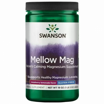 Swanson Mellow Mag 330 mg Магний со вкусом малины и лимона 543 г 776276 фото