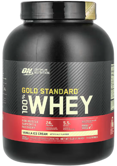 Протеїн Optimum Nutrition Gold Standart 100% Whey 2270 g / 73 servings / Vanila ice Cream 1323562 фото