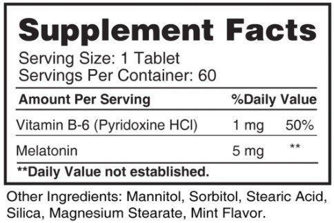 Earth&lsquo;s Creation Melatonin 5 mg with B6 Sublingual Мелатонин и витамин B6 со вкусом мяты 60 таблеток 914045 фото