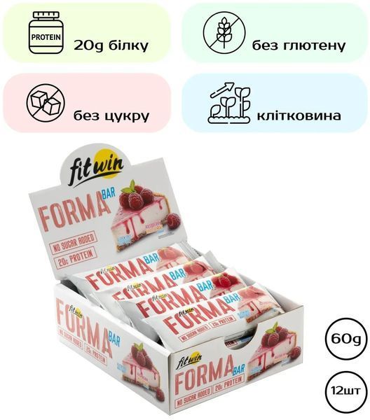 FitWin Forma Bar - 12x60g Raspberry Cheesecake 1459717 фото
