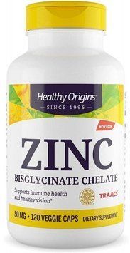 Healthy Origins Zinc Bisglycinate Chelate, 50 mg, 120 Veggie Capsules (HOG-39550) 695926 фото