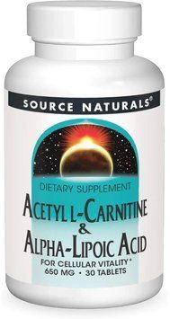 Source Naturals Acetyl L-Carnitine & Alpha-Lipoic Acid 650 mg - 30 tabs 1467445 фото