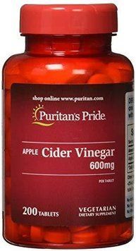 Puritan's Pride Apple Cider Vinegar 600 mg Яблучний Оцет 200 Таблеток 774247 фото