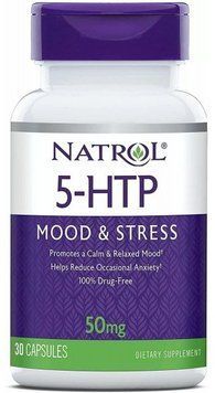Natrol 5-HTP 50 mg 5-гидрокситриптофан 30 Капсул 774173 фото