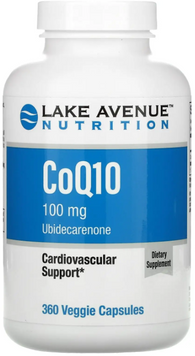 Lake Avenue Nutrition CoQ10 Коэнзим Q10 100 мг 360 вегетарианских капсул 1044458 фото