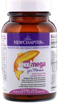New Chapter Wholemega For Moms 500 mg 90 Softgels Жир аляскинского лосося для мам 551869 фото