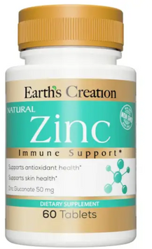 Earth`s Creation Zinc Gluconate Цинк глюконат 50 мг 60 таблеток 1052568 фото