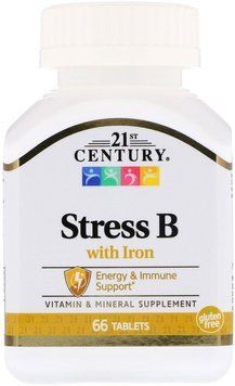 21st Century Stress B with Iron 66 Tablets 477721 фото