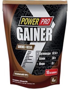 Гейнер Power Pro Gainer 4000 g / 100 servings / Бразильський горіх 383817 фото
