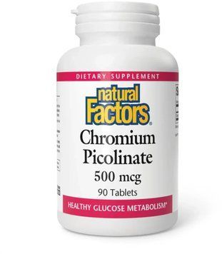 Natural Factors Chromium Picolinate 500mcg - 90 Tablets 1455958 фото