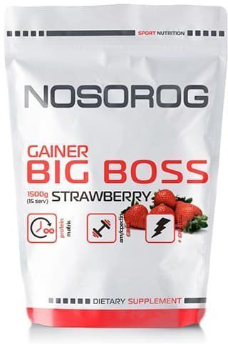Гейнер Nosorog Nutrition Big Boss Gainer 1500 g / 15 servings / Strawberry 912600 фото