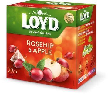 Чай Loyd фруктовий Rosehip and Apple шипшина та яблуко 20х2 г (3103572) 1159510 фото