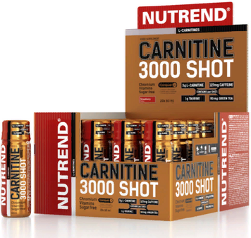 Жироспалювач Nutrend Carnitine 3000 Shot 20 х 60 ml Strawberry 843865 фото