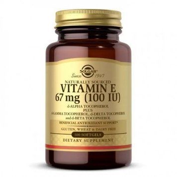 Solgar Vitamin E 67 mg 100 Iu d-Alpha Tocopherol & Mixed Tocopherols Витамин Е 100 желатиновых капсул 993733 фото