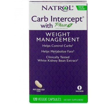 Natrol Carb Intercept with Phase 2 Carb Controller 120 Veggie Caps Перехоплювач вуглеводів фаза 2 552337 фото