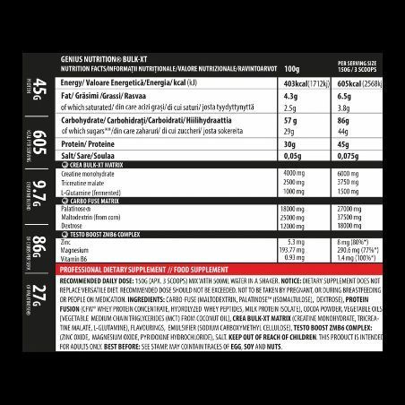 Genius Nutrition Bulk-XT 4000 g/27 servings/Chocolate 1021889 фото