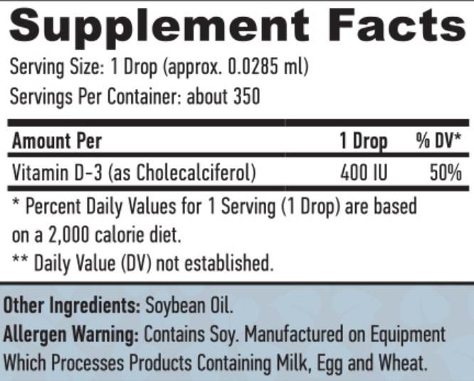 Haya Labs Liquid Vitamin D-3 400 Iu Витамин Д3 10 мл 1052798 фото