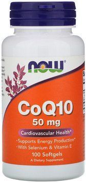 Now Foods CoQ10, 50 mg, 100 Softgels (NOW-03193) 685388 фото