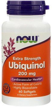 NOW Foods UBIQUINOL 200 MG 60 SGELS Убіхінол 523344 фото