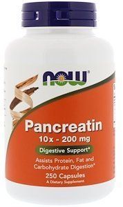 NOW Foods Pancreatin 10X 200 mg 250 caps 417181 фото