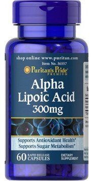 Puritan's Pride Alpha Lipoic Acid 300 mg, 60 caps 427514 фото