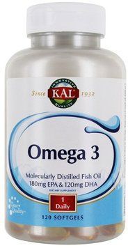 Kal Omega 3 Fish 180/120, 1000mg, 120 Softgels (CAL-84012) 655213 фото