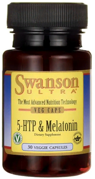 Swanson, 5-HTP & Melatonin 30 veg caps (SWA-02764) 608380 фото